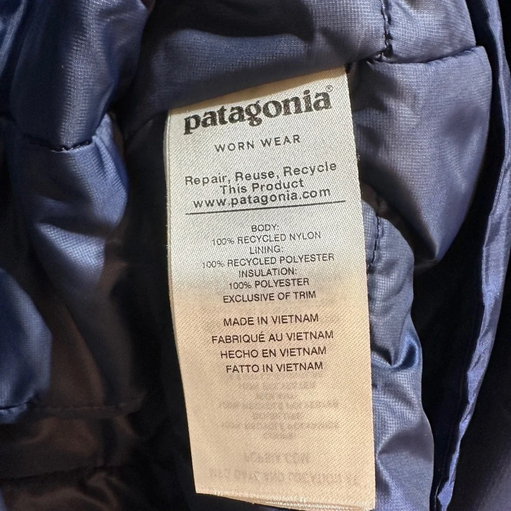 Patagonia Mens M H2No Insulated Torrentshell Jacket Navy Blue Waterproof Hooded